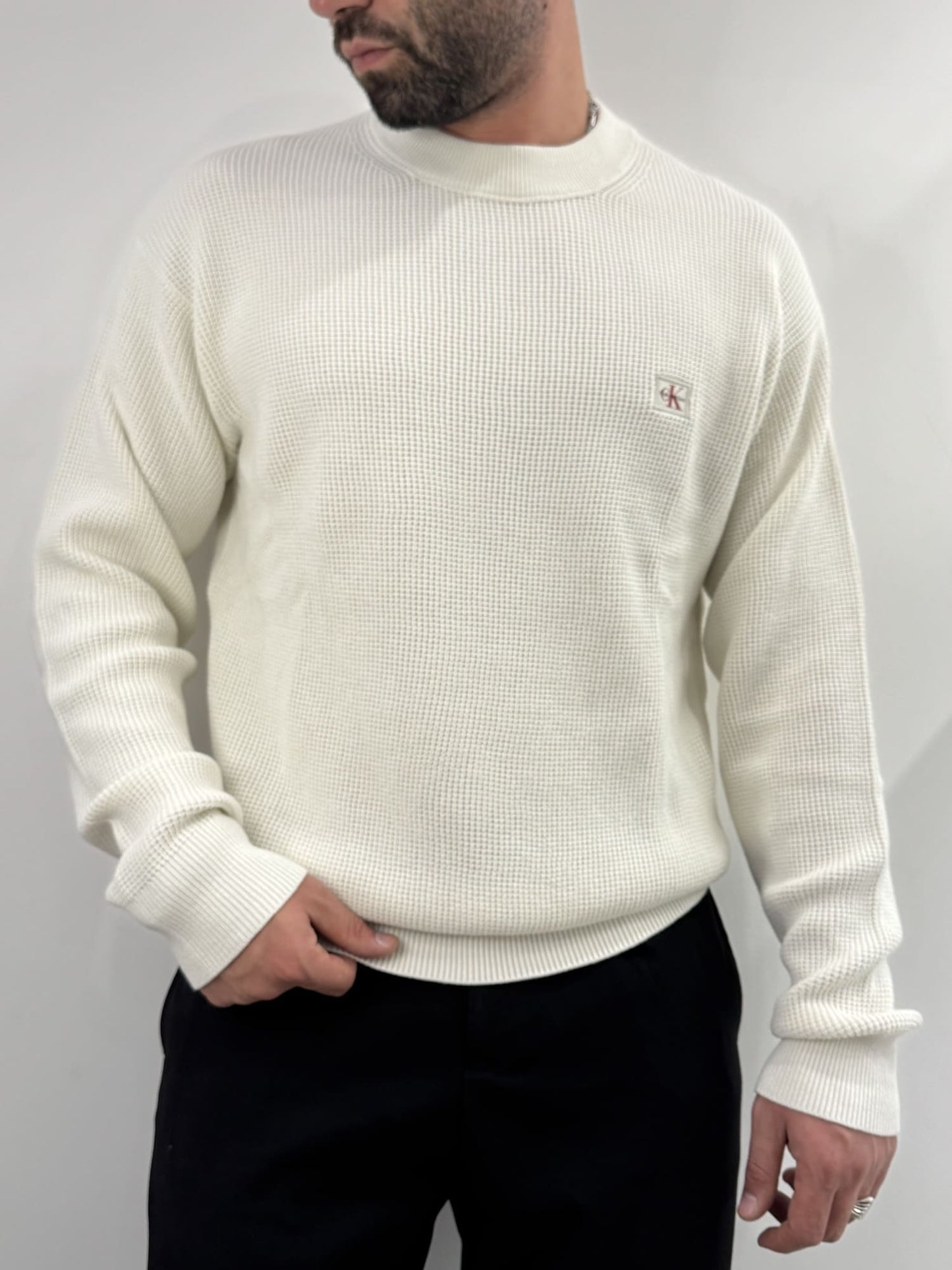 Maglione Calvin Klein Black a costine