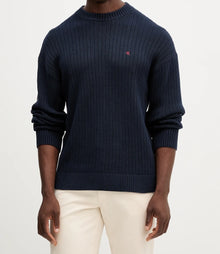 Maglione in cotone a costine monogramma Calvin Klein