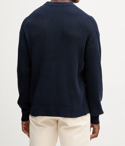 Maglione in cotone a costine monogramma Calvin Klein