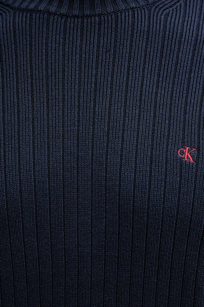 Maglione in cotone a costine monogramma Calvin Klein
