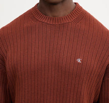 Maglione in cotone a costine monogramma Calvin Klein