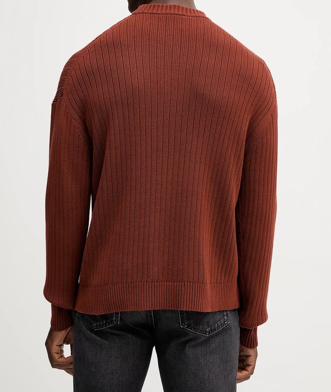 Maglione in cotone a costine monogramma Calvin Klein