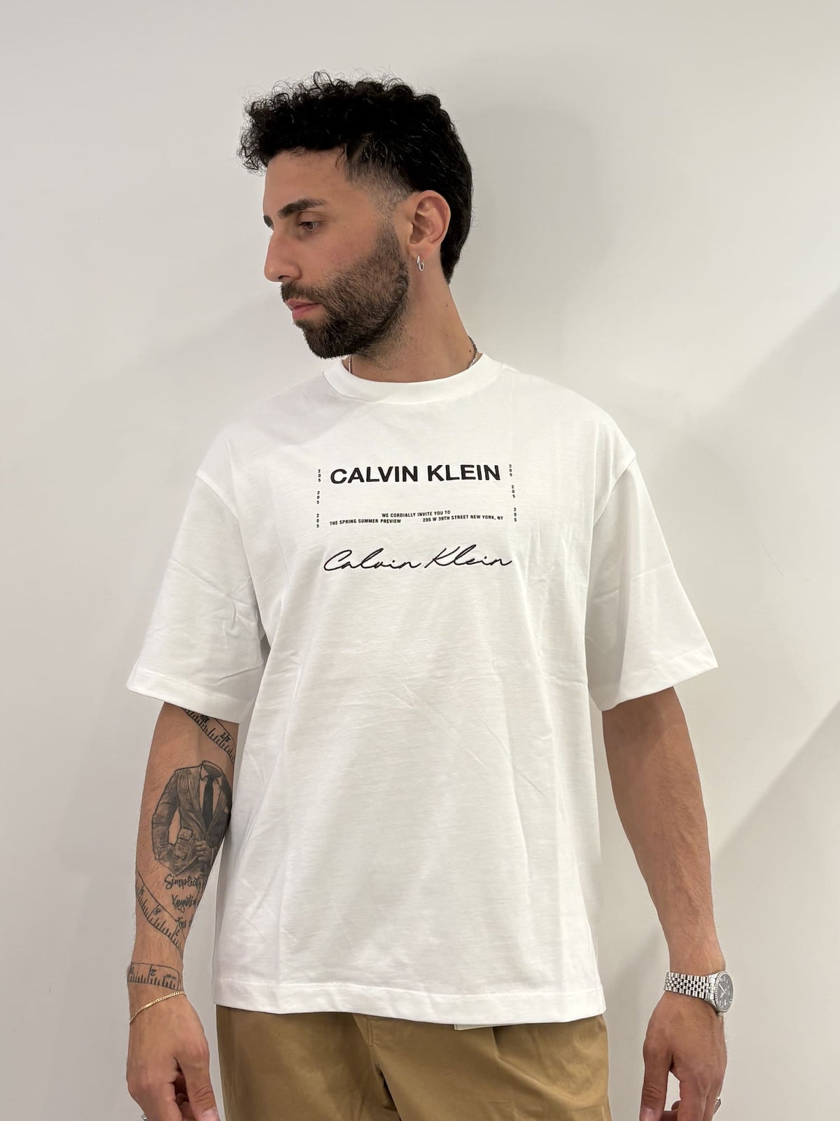 T-shirt Calvin Klein con stampa Bright White