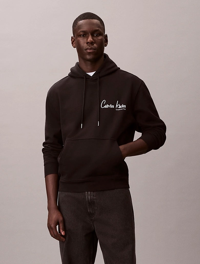Felpa con cappuccio grafica con logo black