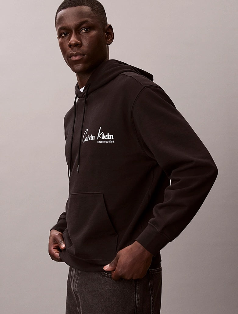 Felpa con cappuccio grafica con logo black
