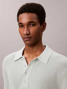 Polo in cotone a maglia a nido d'ape Calvin Klein