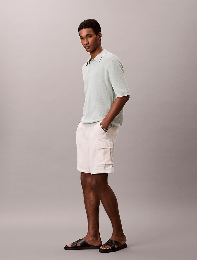 Polo in cotone a maglia a nido d'ape Calvin Klein