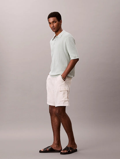 Polo in cotone a maglia a nido d'ape Calvin Klein