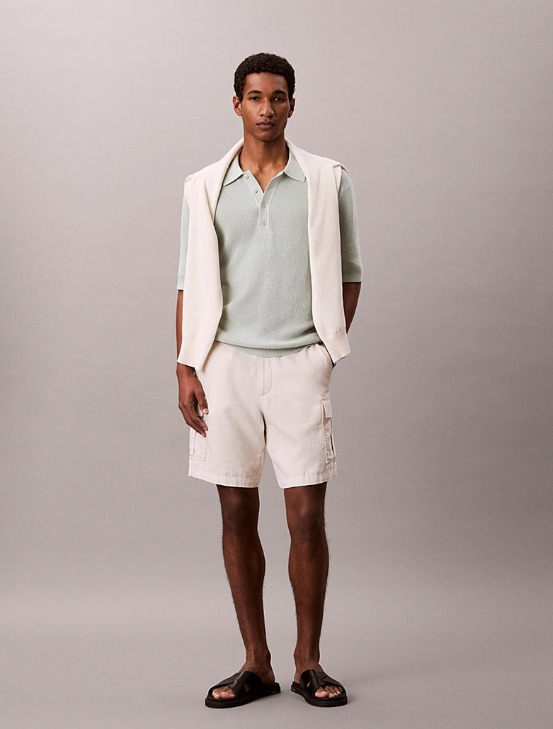 Polo in cotone a maglia a nido d'ape Calvin Klein
