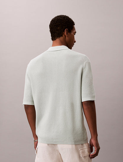 Polo in cotone a maglia a nido d'ape Calvin Klein
