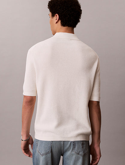 Polo in cotone a maglia a nido d'ape Calvin Klein