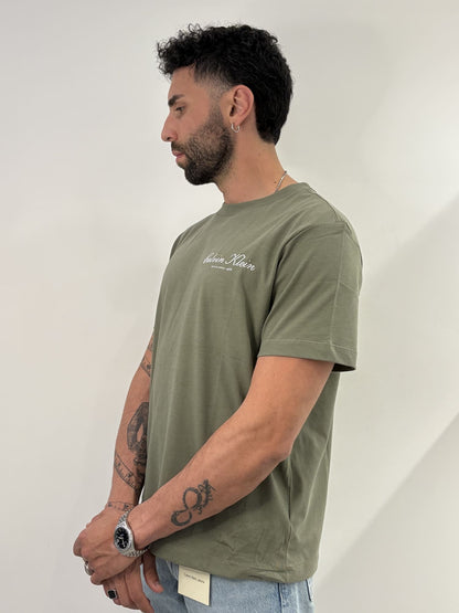 T-shirt con logo ricamato Calvin Klein Deep Lichen Green