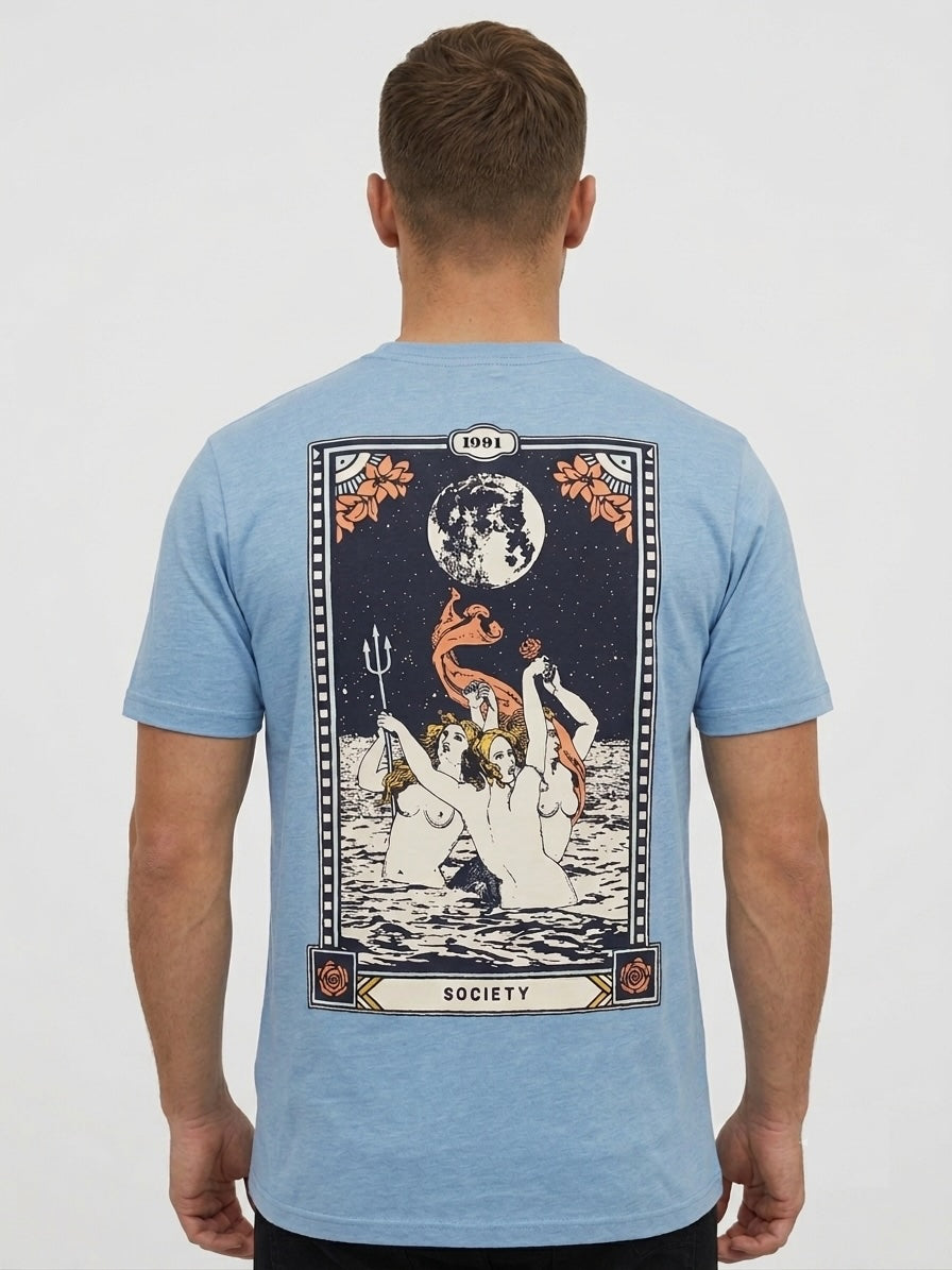 T-shirt girocollo in cotone stampata