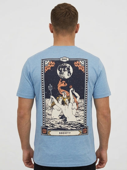T-shirt girocollo in cotone stampata