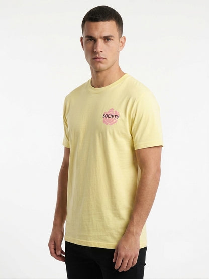 T-shirt girocollo in cotone stampata Giallo