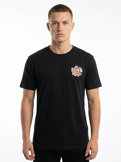 T-shirt girocollo in cotone stampata nero