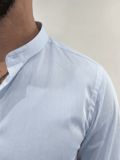 Camicia Matera in cotone elasticizzato collo coreano