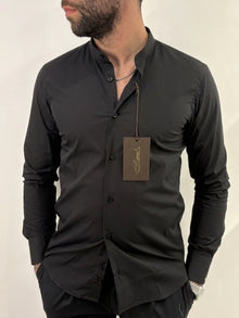 Camicia Matera in cotone elasticizzato collo coreano