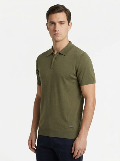 Polo in cotone basic verde