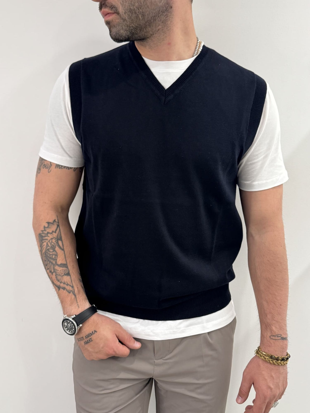 Gilet Hamaki-Ho con scollo a V blu