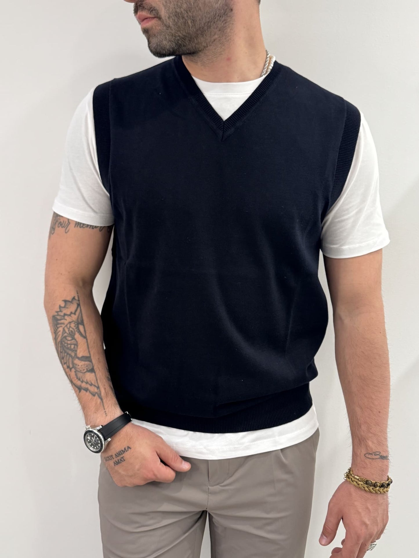 Gilet Hamaki-Ho con scollo a V blu