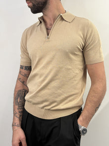 Polo Hamaki-Ho con zip beige