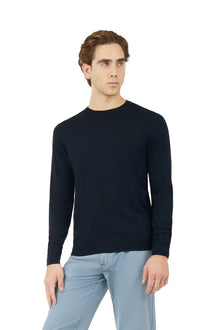 Pullover in cotone basic Sorbino blu navy