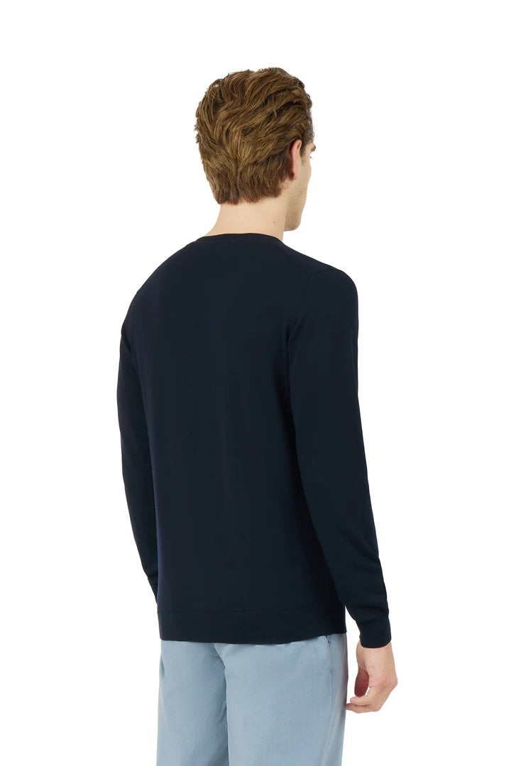 Pullover in cotone basic Sorbino blu navy