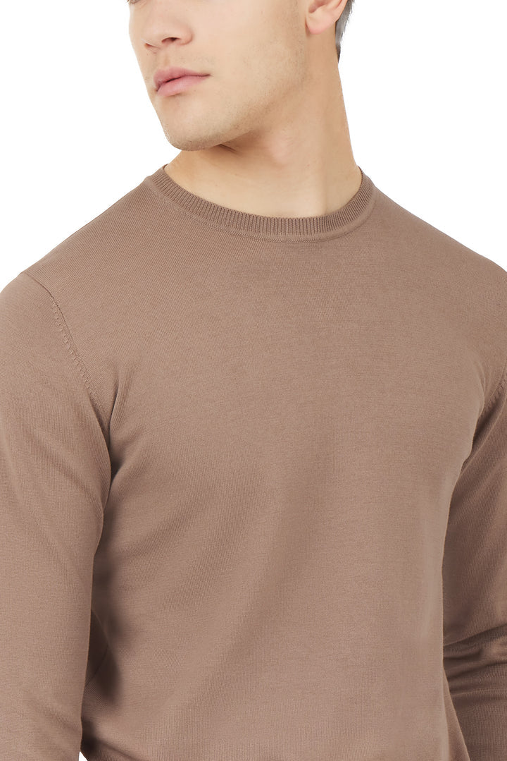 Pullover in cotone basic Sorbino fango