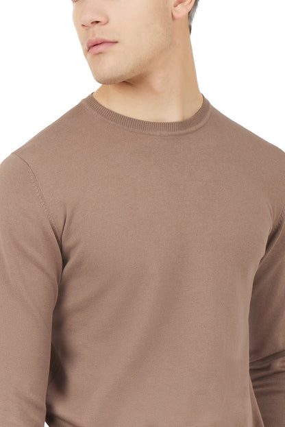 Pullover in cotone basic Sorbino fango