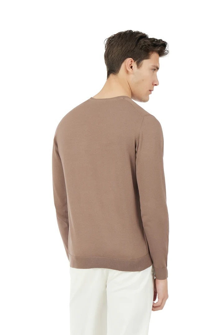 Pullover in cotone basic Sorbino fango