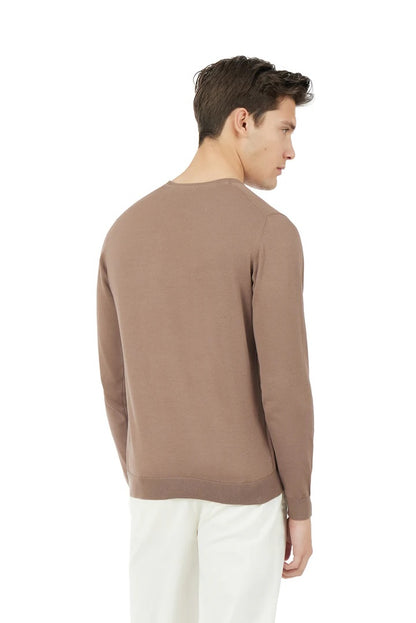 Pullover in cotone basic Sorbino fango