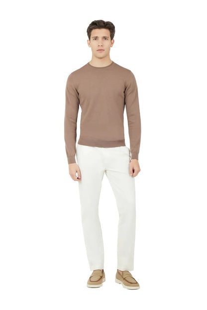 Pullover in cotone basic Sorbino fango