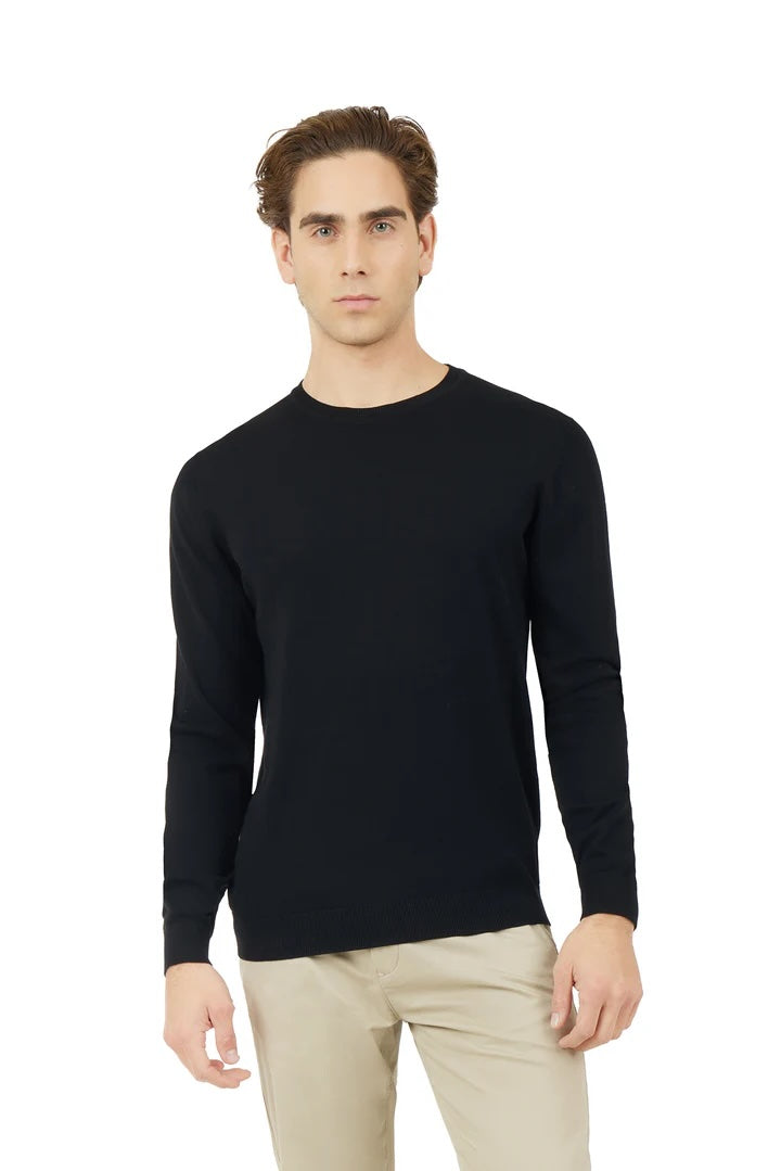Pullover in cotone basic Sorbino nero