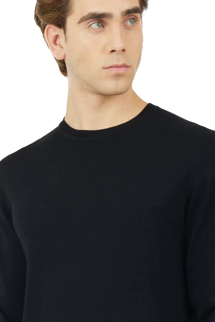 Pullover in cotone basic Sorbino nero