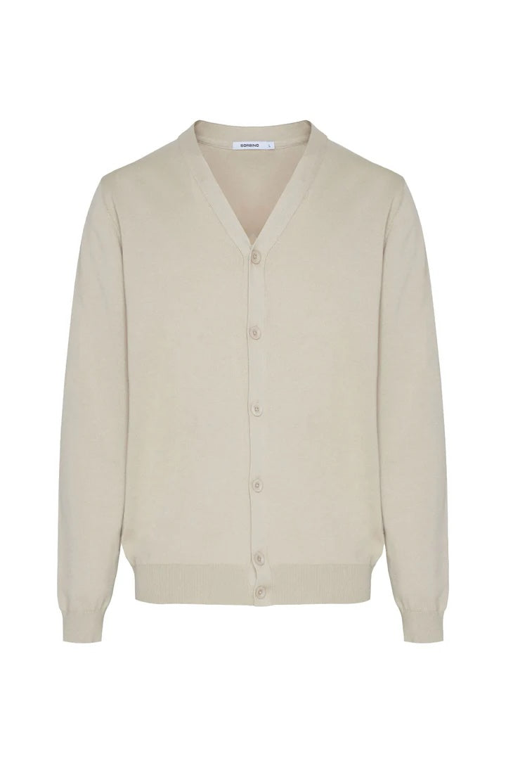 Cardigan in cotone basic Sorbino beige