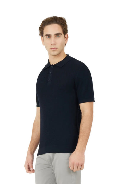 Polo in maglia con trama Sorbino blu navy