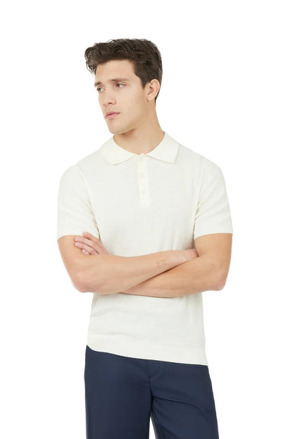 Polo in maglia con trama Sorbino