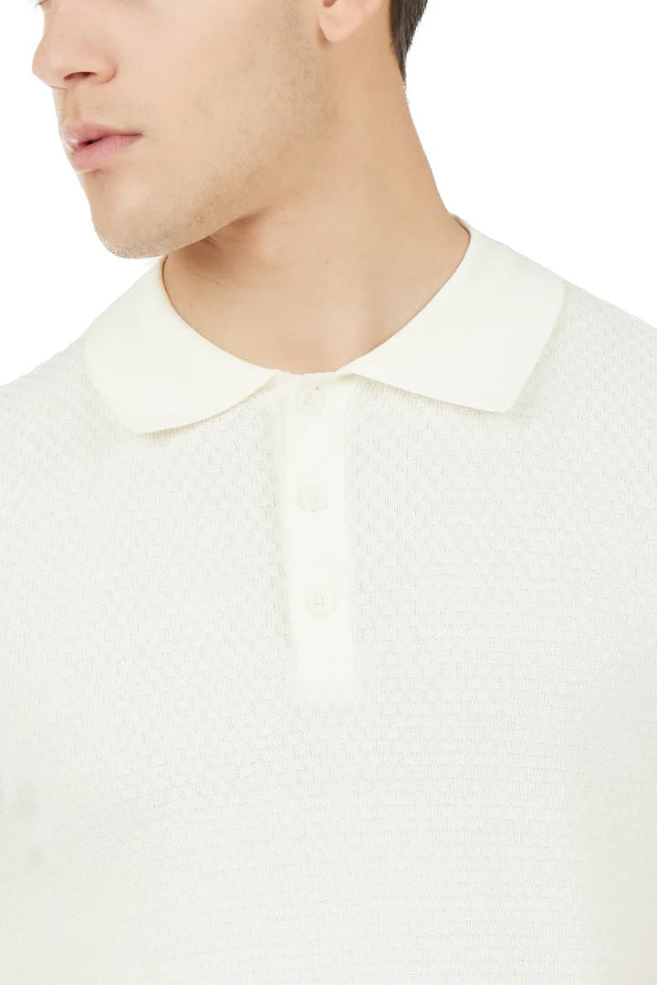 Polo in maglia con trama Sorbino
