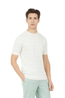 T-shirt in maglia con trama Sorbino