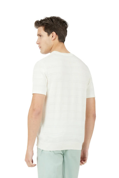 T-shirt in maglia con trama Sorbino