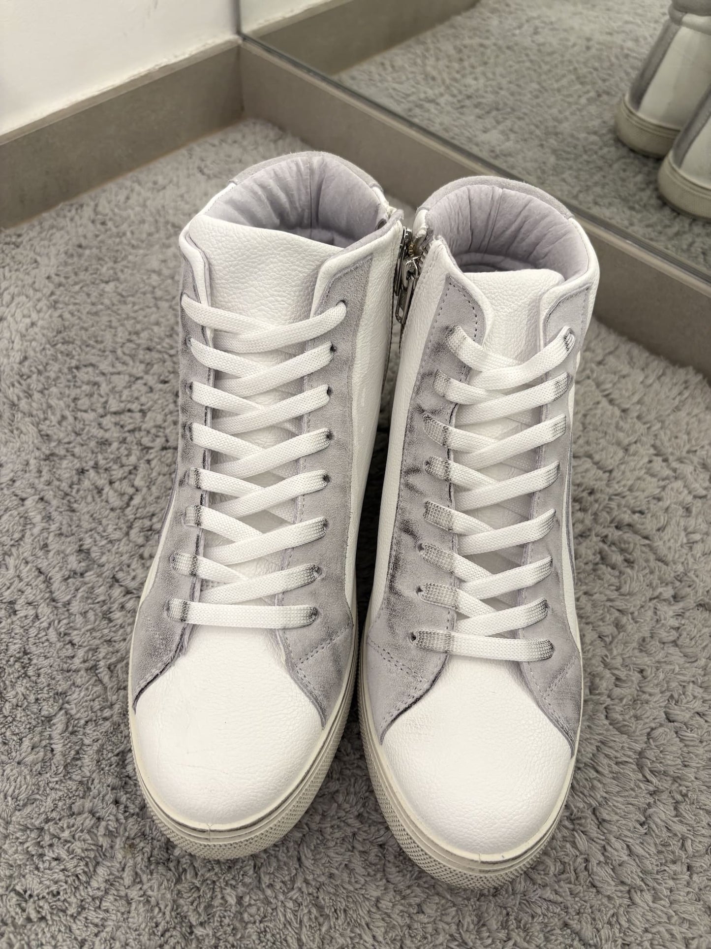 Scarpa Mecap alta Bianco e Grigio