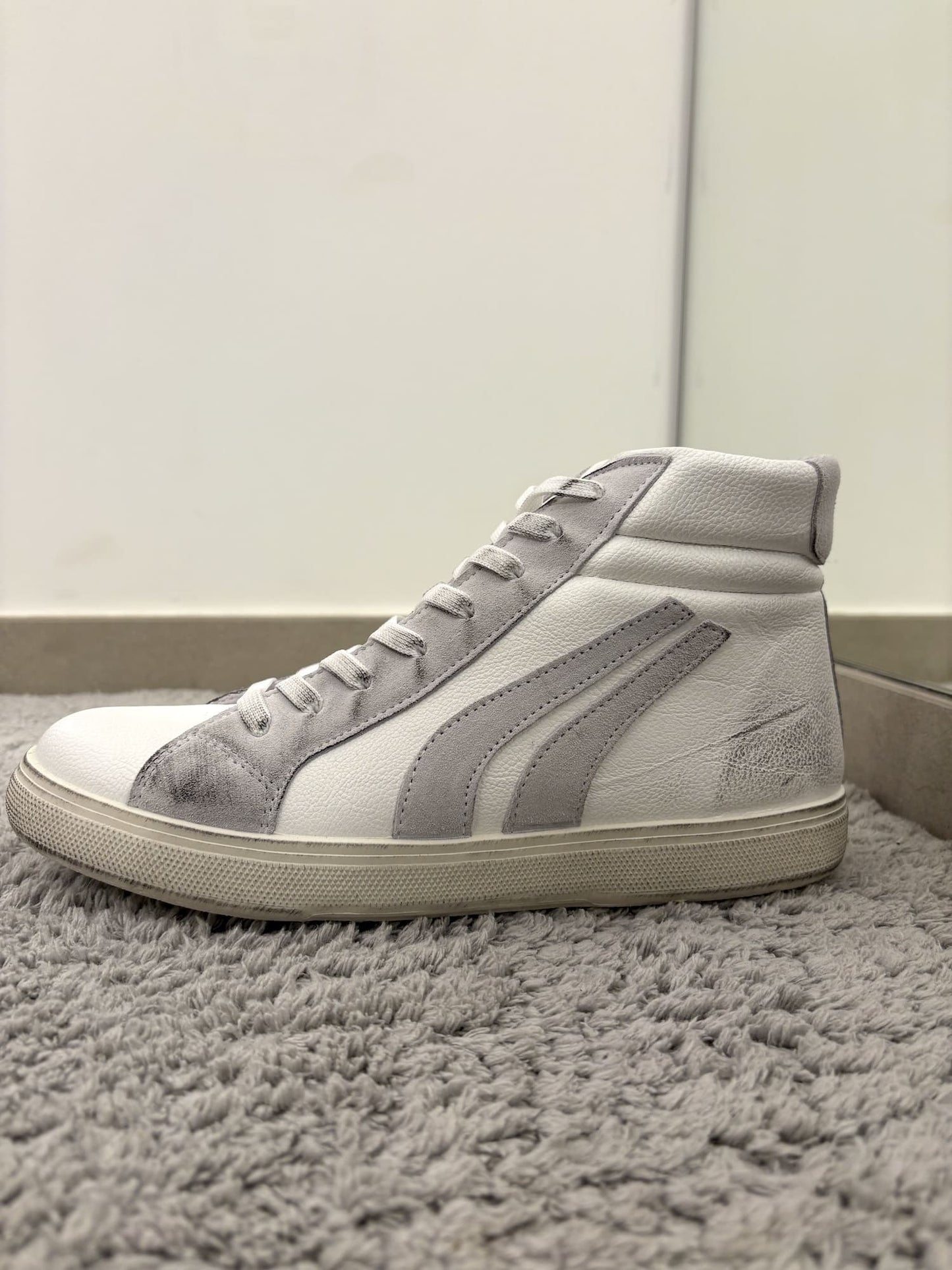 Scarpa Mecap alta Bianco e Grigio