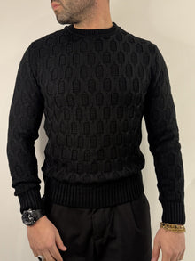 Maglione girocollo intrecciato sorbino