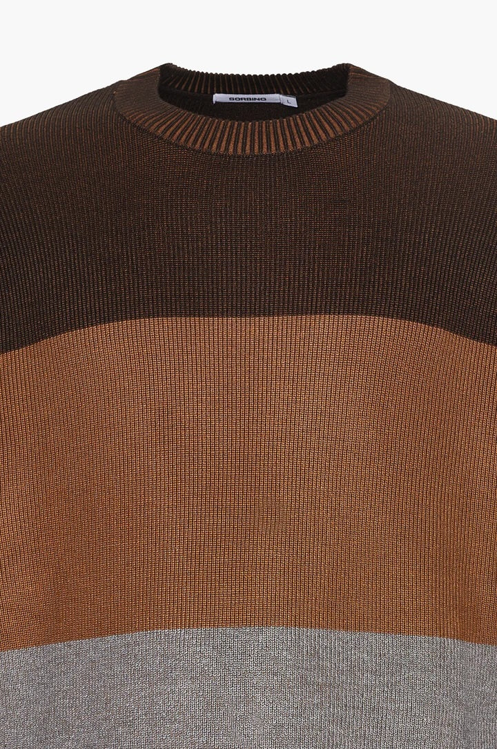 Pullover con struttura Sorbino tobacco
