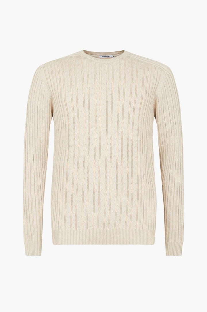 Pullover con trama Sorbino beige melange
