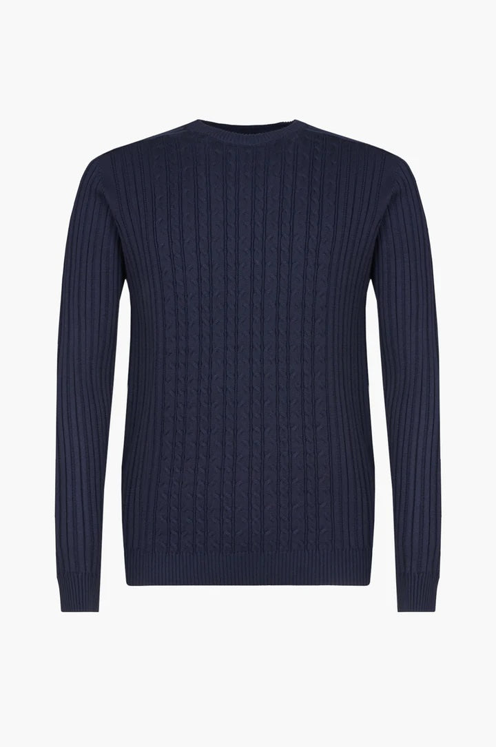 Pullover con trama Sorbino blu navy