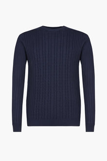 Pullover con trama Sorbino blu navy