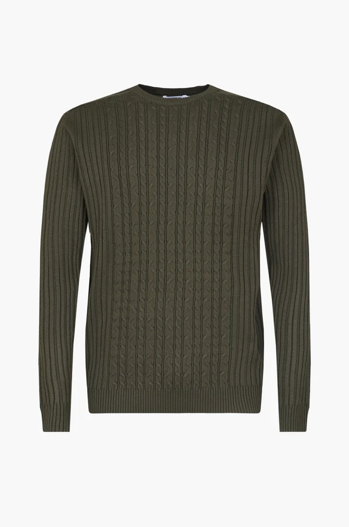 Pullover con trama Sorbino verde militare