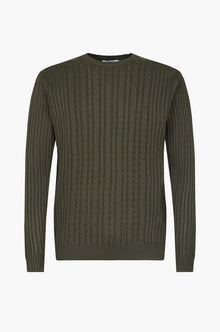 Pullover con trama Sorbino verde militare